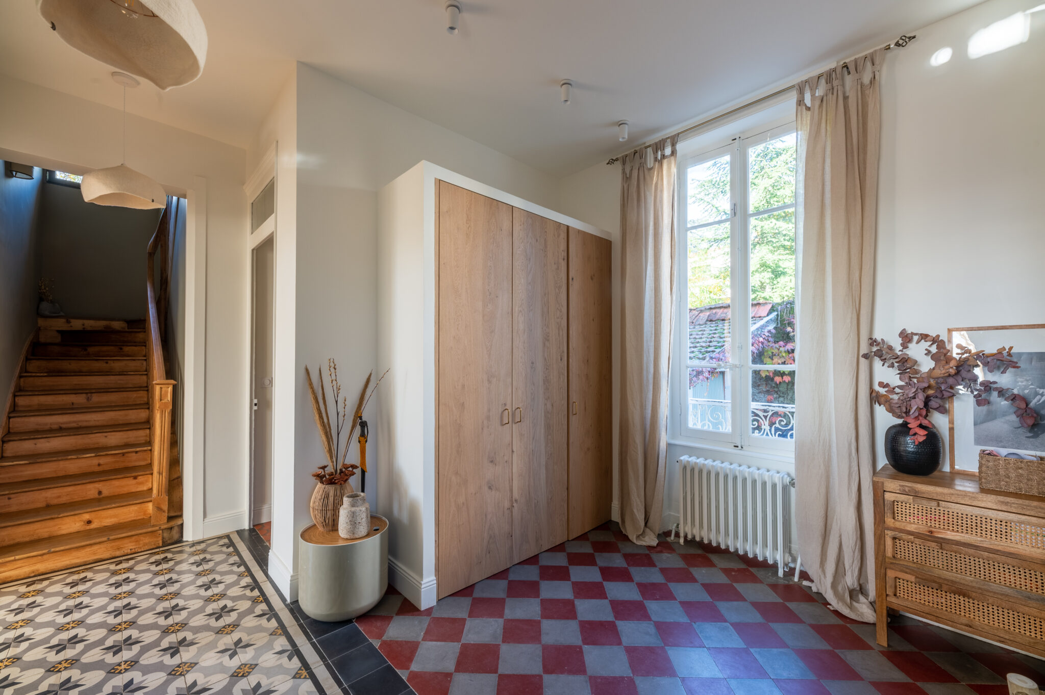 Aménagement de l'entrée - Carraux de ciment - Extension à Rillieux-la-pape